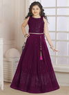 Wine Colour Shaily Wedding Wear Designer Pure Georgette Kidswear Lehenga Choli Collection 1004